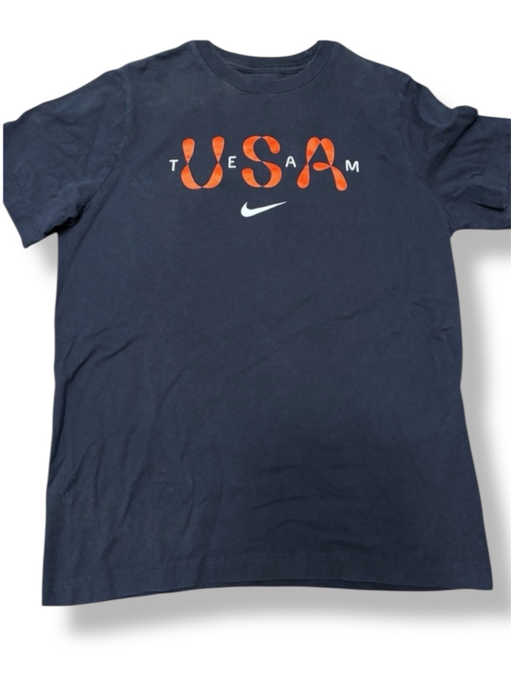 🎁Nike Team USA T-Shirt Kids Large Navy Short Sleeve Cotton Tee